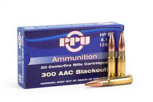 300 AAC Blackout 125 Grain Hollow Point Boat Tail 20 Rounds Prvi Partizan Ammunition