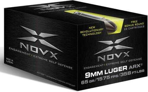 9mm Luger 65 Grain FMJ 26 Rounds NovX Ammunition