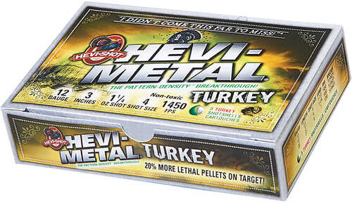 Hevi Shot Hevi Metal Turkey Loads 12 ga. 3 in. 1 1/4 oz. 4 Shot 5 rd. Model: HS30045