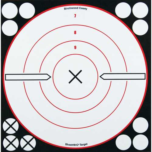 BC SNC 8" WHITE/BLK X-BULLS-EYE 6PK