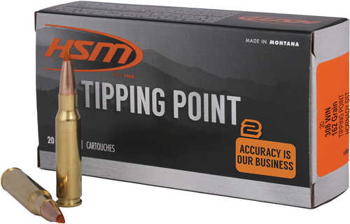 HSM Tipping Point 2 Rifle Ammo 308 Win. 165 gr. SST 20 rd. Model: 308-49-N