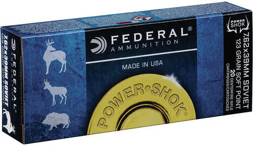 Federal Power-Shok Rifle Ammo 7.62x39 123 gr. SP 20 rd. Model: 76239B