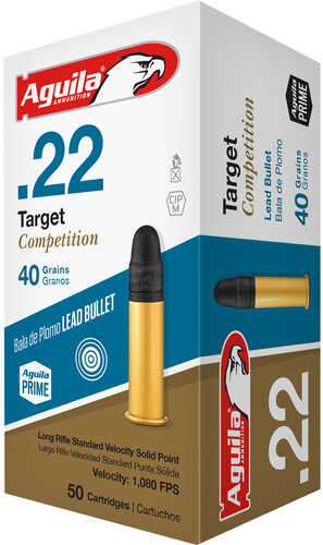 Aguila Target Rimfire Ammo 22 LR. 40 gr. LRN 50 rd. Model: 1B220514