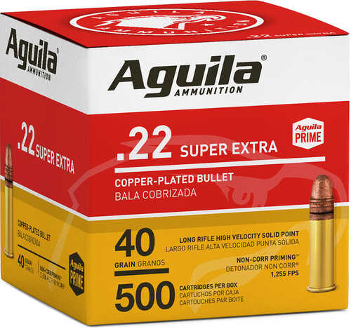 Aguila Standard High Velocity Rimfire Ammo 22 LR. 40 gr. HV SP 500 rd. Model: 1B221115