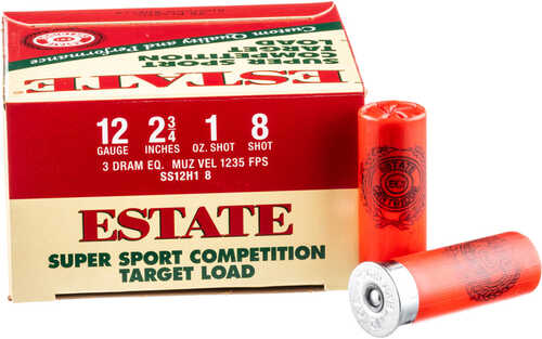 Estate Super Sport Competition Target Load 12 ga. 2.75 in. 3 Dr. 1 oz 8 Shot 25 rd. Model: SS12H1 8