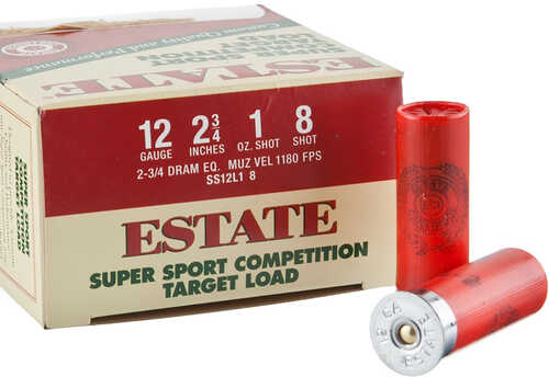 Estate Super Sport Competition Target Load 12 ga. 2.75 in. 3/4 Dr. oz. 8 Shot 25 rd. Model: SS12L1