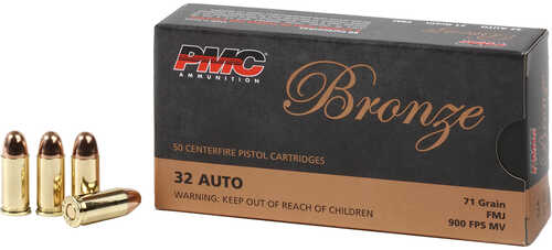 PMC Bronze Pistol Ammo 32 Auto FMJ 70 gr. 50 rd. Model: 32A