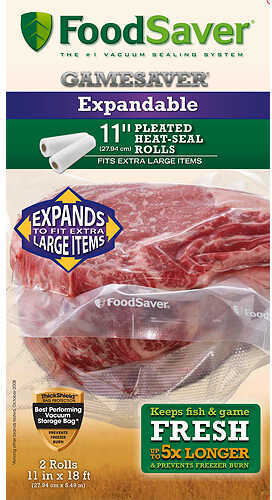 FoodSaver GameSaver Bag Rolls Expandable 11 in. x 18 ft. 2pk Model: FSGSBFEX626-000