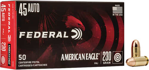 Federal American Eagle Pistol Ammo 45 ACP 230 Gr. FMJ 50 Rd. Model ...