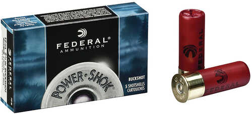 Federal Power-Shok Load 12 Gauge 2.75 in. 27 Pellets 4 Buck Shot 5 rd. Model: F127 4B