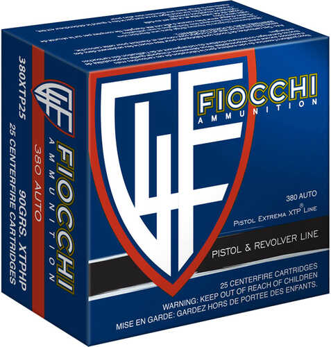 FIOCCHI 380 AUTO 90GR XTPHP 25/BX