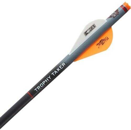 Trophy Taker Shrink Fletch Gray Tube 2 Neon Orange/1 White Blazer Vane 6 Pack Model: T2235