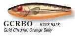 L&S Mirrolure She Dog 1/2 4In Gold Chrome Black Back Orange Md#: 83Mr-GCRBO