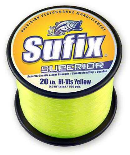 Sufix Superior Mono Line 1Kg 2405yds 50# Hi-Vis Yellow