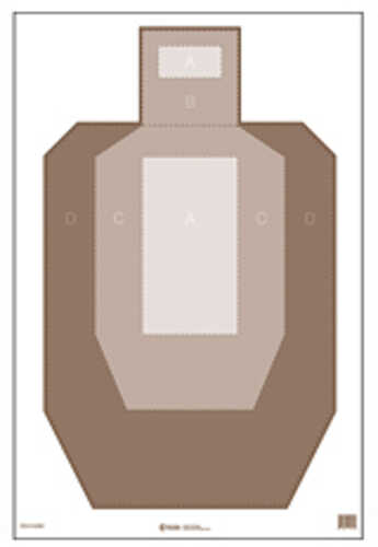 Action Target Ipsc Paper Target With Visible Scoring Zones Brown 23" X 35" 100 Per Box Ipsc-p Shbr-100