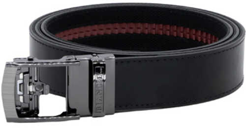 Bianchi Edc Nexbelt 1.5" Wide User Adjustable Up To 50" Leather Construction Matte Finish Black High Gloss Silver Buckle