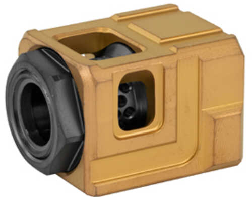 Chaos Gear Supply Qube Compensator Gold/Black 1/2X28 Thread Pitch QUBECOMPGLDBLK