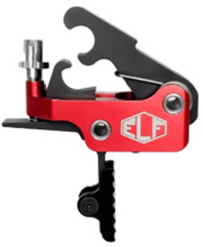 Elftmann Tactical Se Fa Adjustable Trigger Straight With Black Shoe Fits Ar-15 Anodized Finish Red Se-b-s-fa