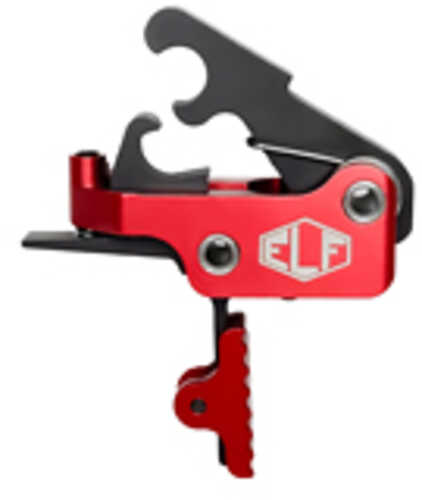 Elftmann Tactical SE Adjustable Trigger Straight with Red Shoe Fits AR-15 Anodized Finish Red