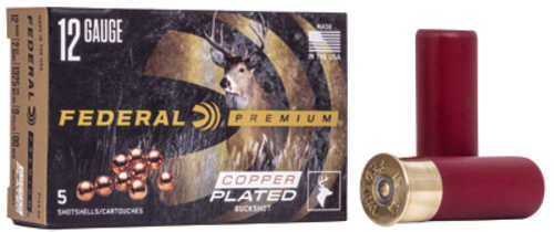 Federal Premium Vital Shok 12 Gauge 2.75" 00 Buck Copper Plated 1 1/8 oz Buckshot 9 Pellets 5 Round Box P15400