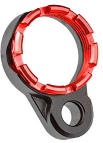 Fortis Manufacturing Inc. Light Weight K1 Castle Nut and End Plate Black and Red Anodized Finish LE-BLK-K1-RED