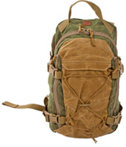 Grey Ghost Gear Throwback Low Profile Backpack Made of a Robust Waxed Canvas Material Olive Drab/Field Tan 15"L X 9"W X