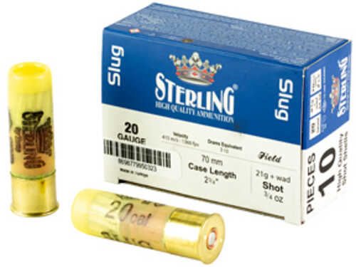 Sterling Big Game Series 20 Gauge 2.75" 7/8 oz. Slug 10 Round Box 8698779950323