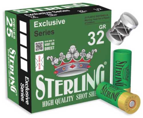 Sterling Exclusive Series 12 Gauge 2.75" #4 1 1/8 oz Shot Shell 25 Round Box 8698779950804