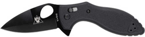 KABAR TDI Flipper Plain Edge 3" Blade AUS8A Stainless Steel Black