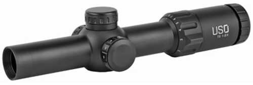 US Optics TS Series Rifle Scope 1-8X24mm 30mm Main Tube Front Focal Plane 0.2 MRAD Adjustments Black Finish RBR (Rapid B