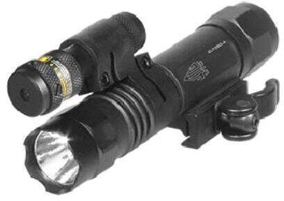 Leapers Inc. - UTG Accushot Flashlight Fits Picatinny LED Weapon with Adjustable Red Laser 400 Lumen Qui