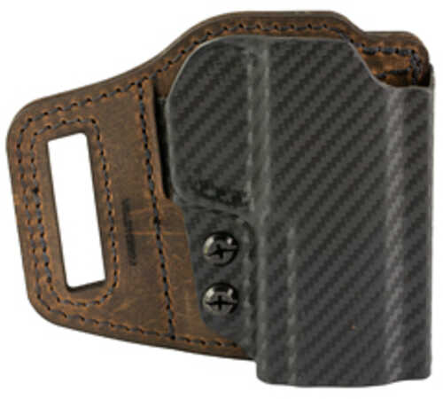 Versacarry V-Slide Belt Slide Holster Right Hand Fits Sig P365 Macro Distressed Leather and Polymer Brown VSL211365M