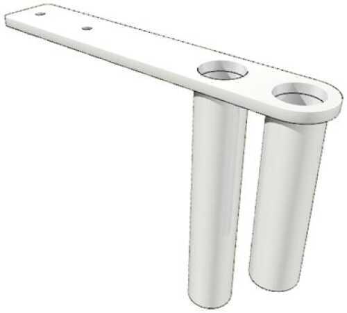 Skinny Water Double Flush Mount White Aluminum Bracket Pole Holder Md#: 2FMB