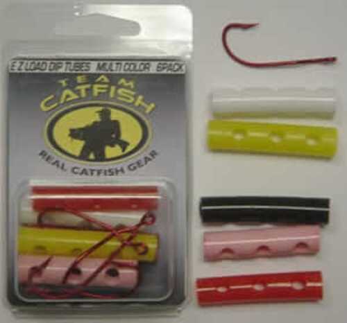 Team Catfish Ez Load Tubes W/2/0 Hooks 6Pk Cam Action White Mn# EZR6J