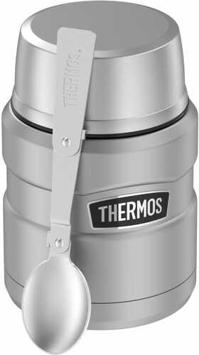 Thermos 16oz Stainless Steel Food Jar w Folding Spoon Silver