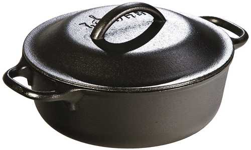 Lodge 8in Cast Iron Serving Pot Pre-seasoned 2-quart