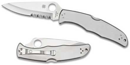 Spyderco C10PS Endura 4 3.85" Folding Plain Satin Vg-10 SS Blade/Satin Stainless Steel Handle Includes Pocket Clip