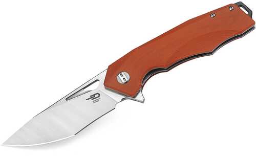 Bestech Toucan Folder SW/Satin Plain Orange G-10 Handle