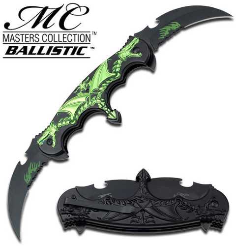 Master Assisted 1.75 in Blades Green Aluminum Handle