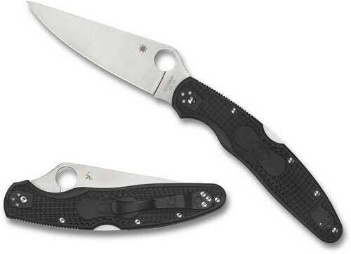 Spyderco C07PBK4 Police 4 Lightweight 4.39" Folding Plain Satin Vg-10 SS Blade/Black Textured FRN Handle Includes Pocket