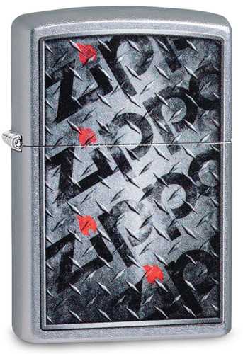 Zippo Street Chrome Diamond Plate Design Lighter