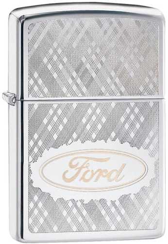 Zippo High Polish Chrome Ford Design Lighter