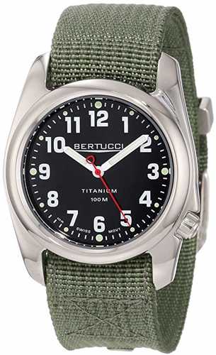 Bertucci A-2T Highpolish Field Watch Gloss Black/Ti-Drab Ban