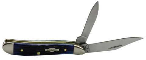 Case Two-Blade Peanut Pocket Knife With Blue Bone Handle 2-7/8"