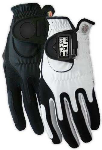 Zero Friction Mens Distance Pro GPS Golf Glove Pair, Right Hand Black & White Md: GL20011