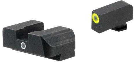 AmeriGlo GL5301 i-Dot Night Sight Fits Glock 17/19/19x/26 Gen5 Tritium Green w/LumiGreen Outline Front