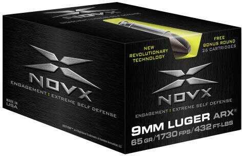 9mm Luger 65 Grain FMJ 26 Rounds NovX Ammunition