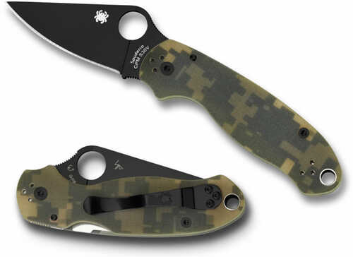 Spyderco Para 3 2.95" CPM-S30V Stainless Steel, DLC Black Drop Point G10 Digital Camouflage