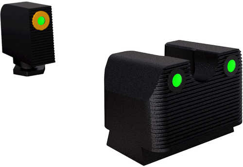 Rival Arms Ra3A231G Tritium Night Sights Handgun Fits Glock 17/19 Green W/Orange Outline Front Rear