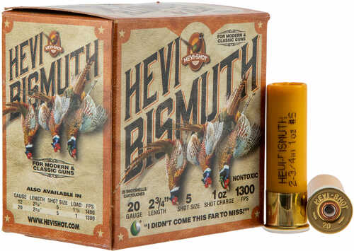 20 Gauge 2-3/4" Bismuth #5  1 oz 25 Rounds Hevi-Shot Shotgun Ammunition